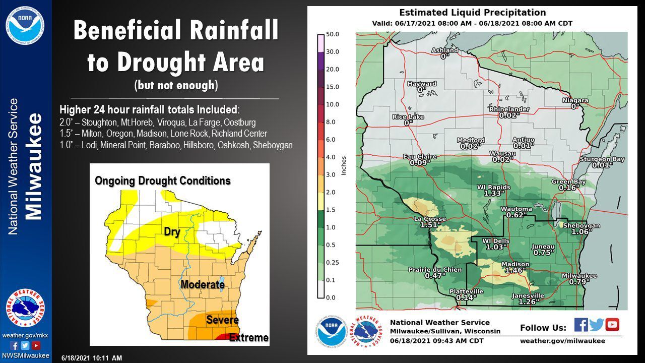 Estimated rain totals by National Weather Service